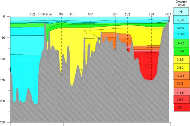 I 2017 avtok oksygenforholdene i bunnvannet i Vestfjorden gjennom sommeren og utover høsten.