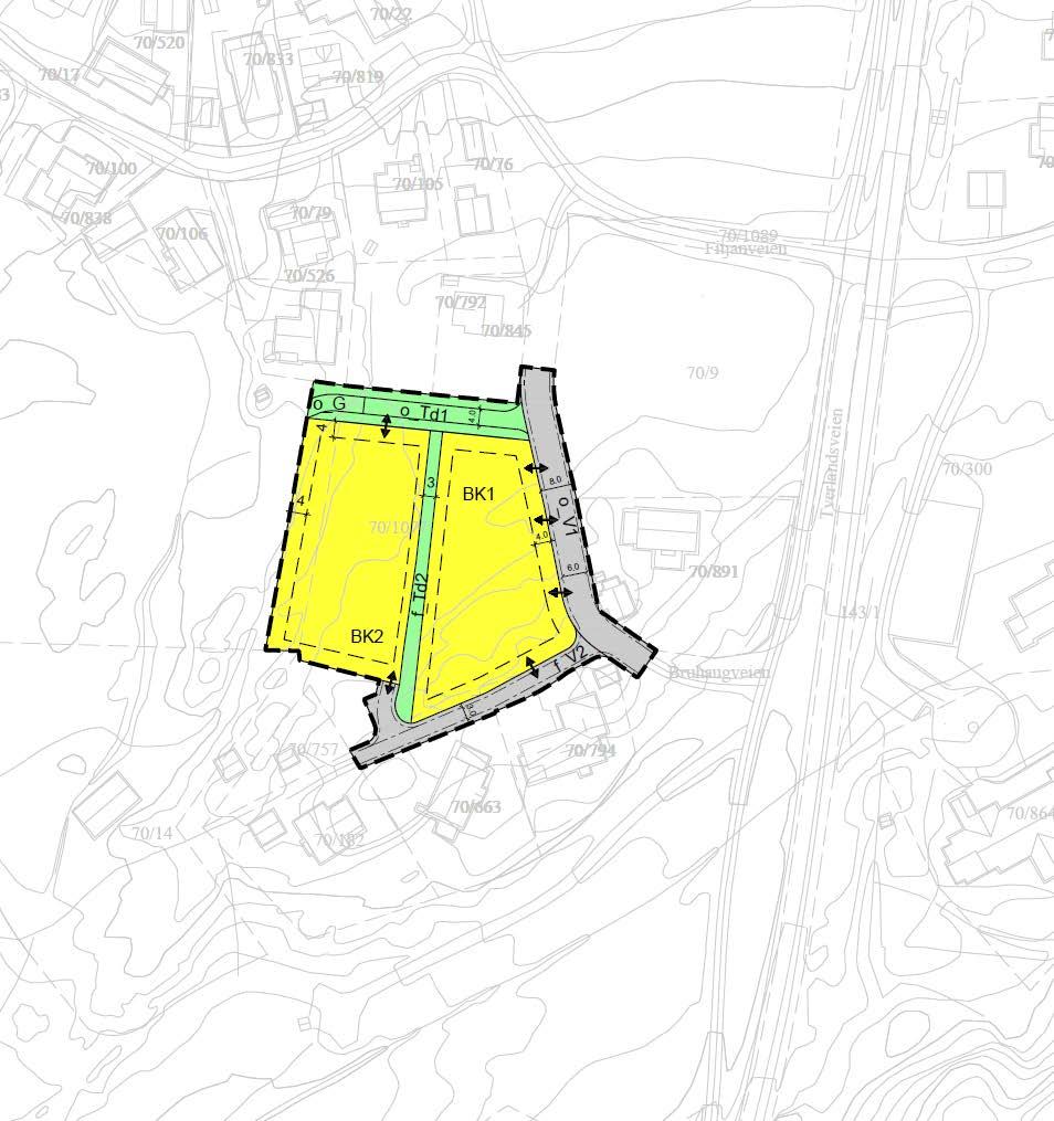 Det er snakk om å utvikle 4 8 boliger på 70/1077. Tiltaket er i tråd med overordnet plan.