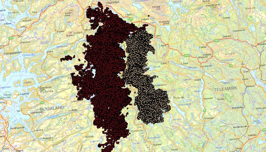 Registreringer i Setesdal Vesthei