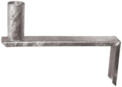 44 cm Art.No 209-025 Vinkelfeste for vegg. Galvanisert stål.