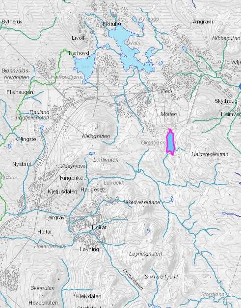 Figur 2. Oksatjønn drikkevassmagasin 3. Miljøtilstanden i vassområdet korleis står det til med vatnet vårt?