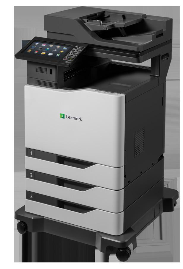 Lexmark CX860-serien Med en utskriftshastighet på opptil 57 sider per minutt 3, stor tonerkapasitet, maksimal månedlig driftssyklus på opptil 350 000 sider og den laveste kostnaden per side av alle