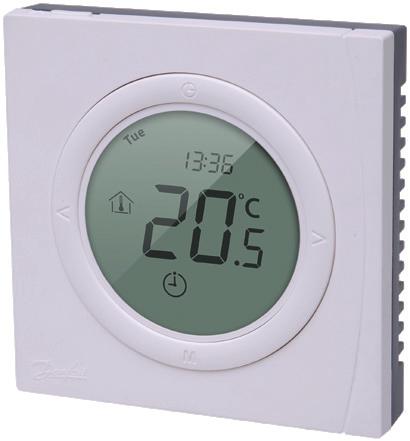 I tillegg til temperatur har man mulighet til å vri skiven til frostbeskyttelse. Termostaten har lysdioder som lyser grønt gjennom dekselet hvis termostaten er på, uten varmebehov.