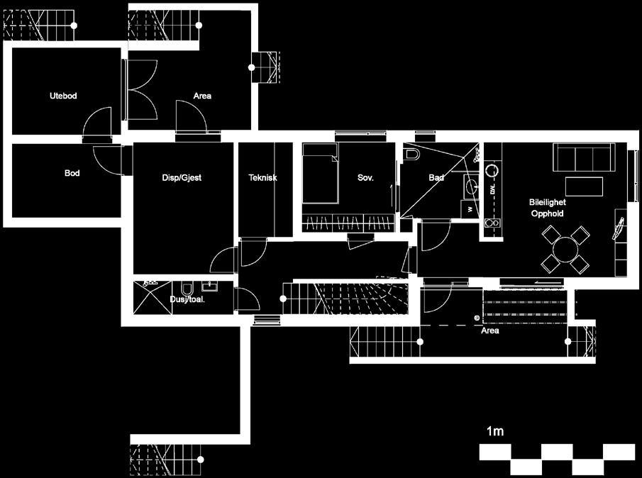 Plan 2. etasje Organisering planer Huset er organisert med rom langs en kommunikasjonsakse.