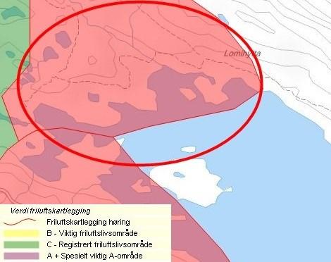 Friluftslivskartlegging i Salten Tiltakets nettilknytning vil ligge innenfor et registrert friluftsområde karakterisert som A=Svært viktig friluftsområde, jf. figur 6.