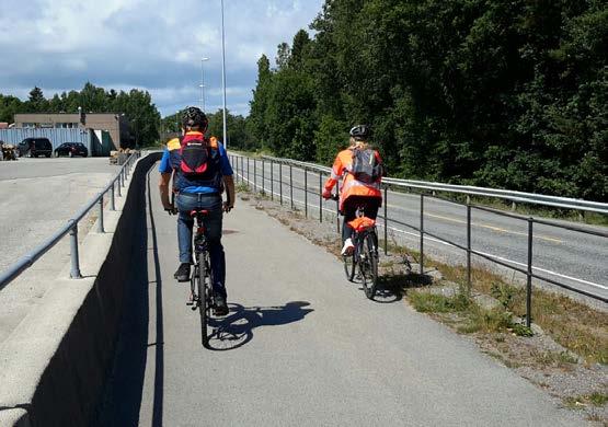 Sykkelbegrep og løsninger Gang og sykkelveg Syklende og gående bruker samme areal Kan skilles fra