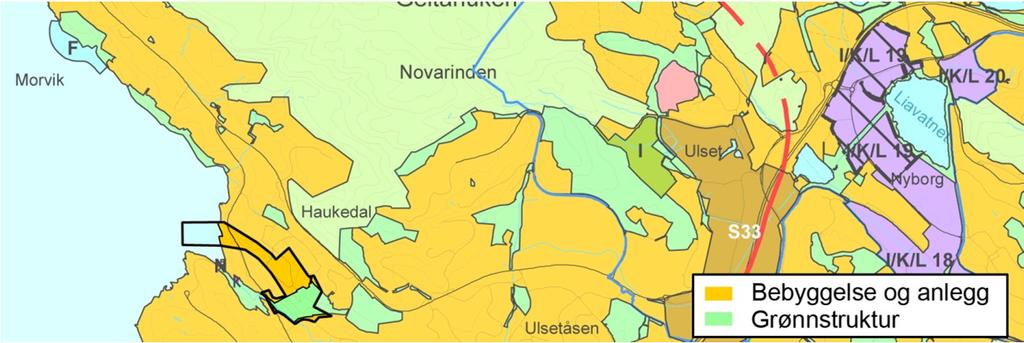 høringsutkastet til ny kommuneplan som byggeområde.