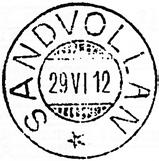 SANDVOLLAN SKJELVAAGEN poståpneri ble underholdt fra 01.10.1897 for den post som kunne befordres til/fra dampskipsanløpsstedet Skjelvaagen. Navnet ble fra 01.07.1912 endret til SANDVOLLAN.