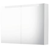 900 kr A80 Speilskap hvit servantlys med integrert LED-belysning og underbelysning, skjult eluttak, BxDxH 800x146x720 mm.