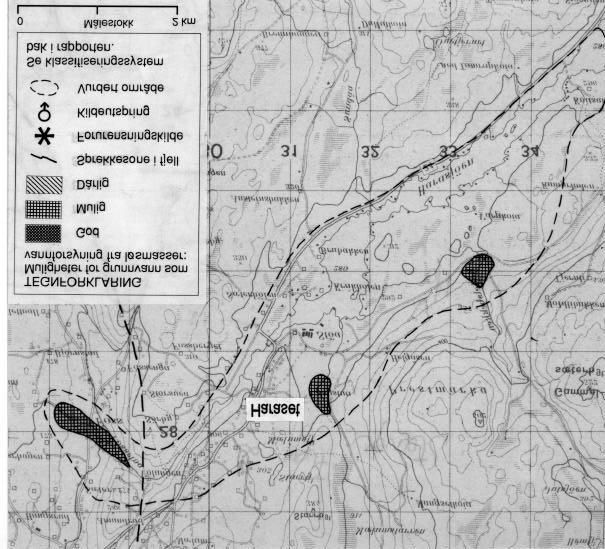 HARASET Muligheter for et lokalt vannverk med kapasitet ca 2 l/s ønskes vurdert. På fig 2 er det angitt tre forekomster som bør undersøkes nærmere med tanke på grunnvannsforsyning fra løsmasser.