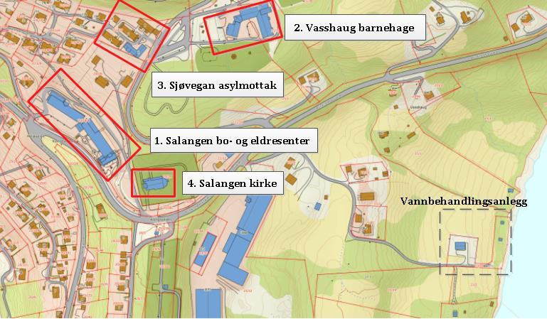 4 Kartlegging av kommunes større bygninger Salangen kommune ønsker å utnytte varmepumpe for å dekke oppvarmingsbehov for kommunes større bygg.