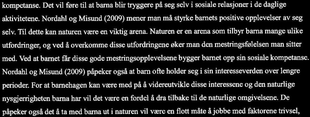 Det vil med andre ord si at Rammeplanen er enig i at viktigheten av utfordrende lek, og dens rolle i den generelle utviklinga til barna, er stor. Dette uten at de nevner order risiko. 2.