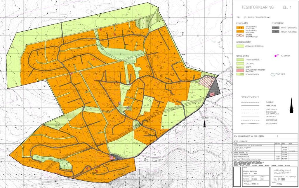 REGULERINGSPLAN FOR SÆTERBERGET 11 (21) 6.3.2 Reguleringsplan Figur 5 Gjeldende reguleringsplan, Lisetra 2. Ny plan ligger i området ved pila.