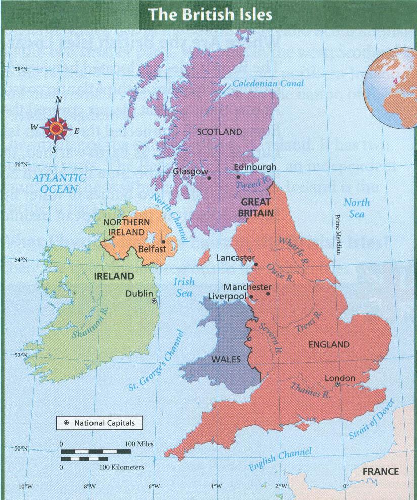 Det britiske eksemplet De britiske øyer, primært sett et geografisk område, bestående av: Fire historiske nasjoner : England, Skottland, Wales og Irland 1707: Unionen Storbritannia og den gradvise