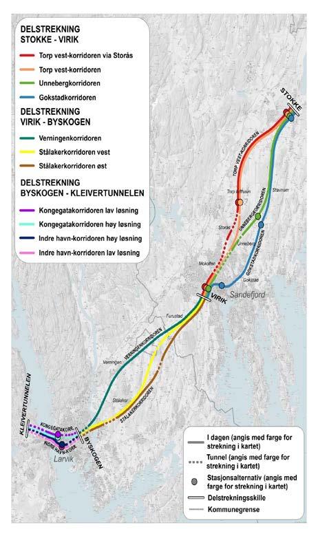 Fokus på forskjeller mellom korridorene Spørsmålet er ikke om det skal bygges nytt dobbeltspor fra Tønsberg