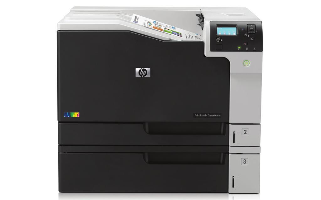 Dataark HP Color LaserJet Enterprise M750-skrivere Skriv ut store volumer av fargedokumenter av profesjonell kvalitet på et bredt utvalg av papirformater.
