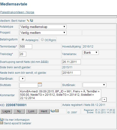 Bankkontonummeret som dei skal nytte er 5082.07.56123 (alle innbetalingane må ha eit KID-nummer).