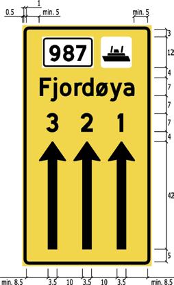 TRAFIKKSKILT :: DETALJERT UTFORMING AV VEGVISNINGSSKILT Figur