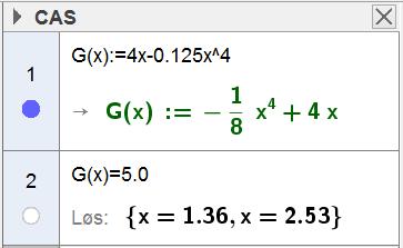 a) Vis at arealet G til rektangelet kan skrives som 4 4,15 G x x x Vi har at arealet G av rektangelet er gitt ved G x x f x x