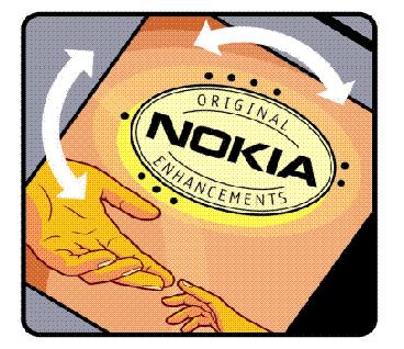 Se etter Nokia Original Enhancements-logoen på emballasjen og kontroller hologrametiketten på følgende måte: Selv om batteriet består testen, er ikke det i seg selv en garanti for at batteriet er et