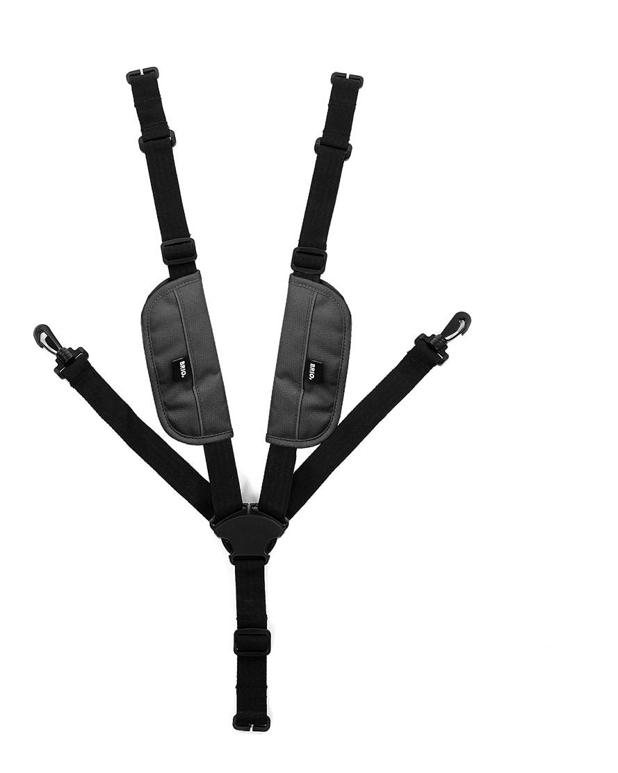 Lock the harness by pressing the harness locks in the holder until it lock into place and you hear a click.