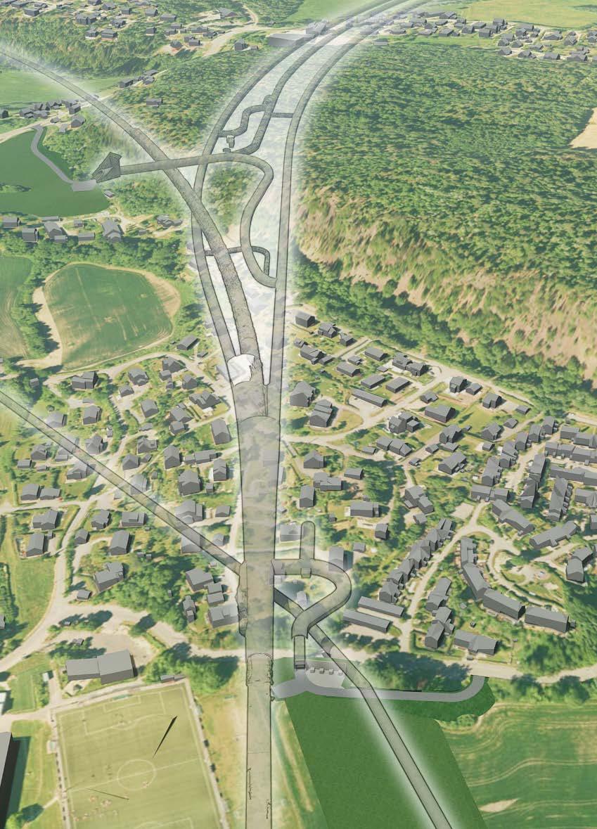 TK-01 Jong Anleggsarbeid for jernbane: 2 x 2,5 km tunnel med enkeltspor og 3 km tunnel med dobbeltspor 5,5 km parallel rømnings og service