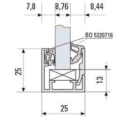 Anodisert Aluminium Frametec Select 2-delers klemprofi l