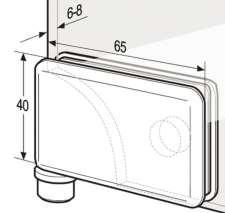 65x40mm. Glass/Tre Glasstykkelse 6-8mm.