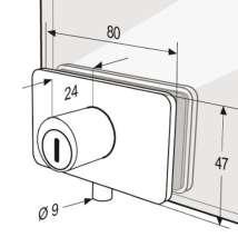 80300754 Glassdørlås 4-kant 47x80mm BO5206311