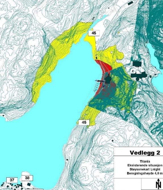 7.3.3. Støy (pkt. 2.2) Planområdet er utsatt for støy fra anlegget til Titania i Jøssingfjord.