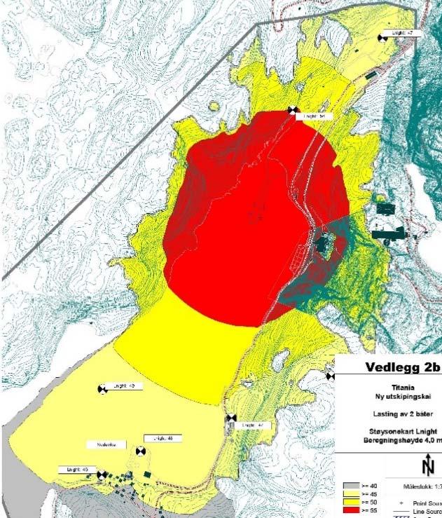 Illustrasjon til venstre viser støysituasjon på dag, illustrasjon til høyre viser