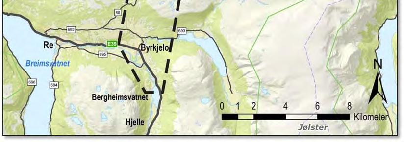 Vegstandarden på strekninga Byrkjelo Grodås i dag er varierande med landevegstrekningar med smal veg.