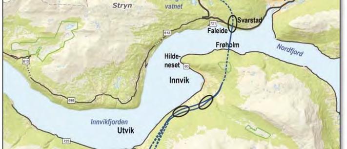 Prosjektet gjev i tillegg fleire bruer over vassdrag. Hengebrua over Nordfjord blir nesten 1,8 km lang, med hovudspenn på 1550 meter, og vil ha ei seglingshøgde på 75 m.