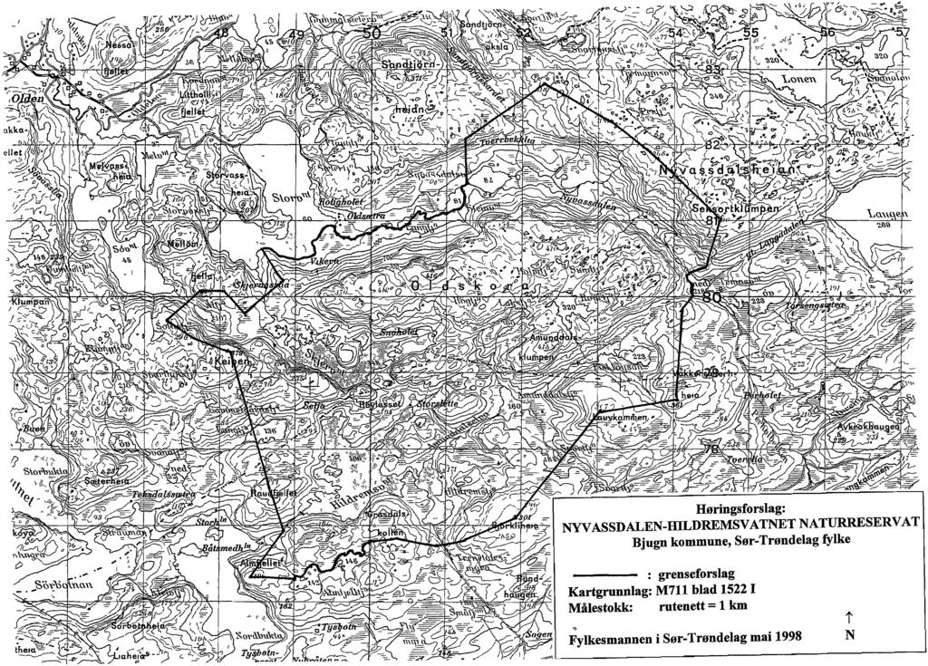 Høringsforslag: NYVASSDALEN-IDLDREMSVATNET NATURRESERVAT Bjugn kommune, Sør-Trøndelag fylke :