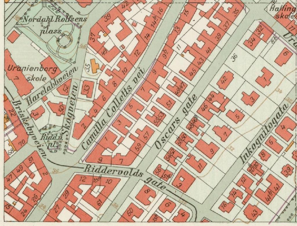 Kart over Oslo, 1940 Riddervolds