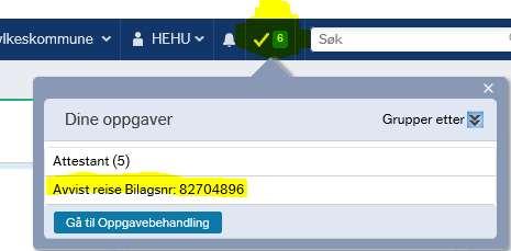 11. AVVISTE REISEREGNINGER/UTLEGG Dersom de som videre behandler reiseregningen din ikke kan godkjenne den slik den er, vil du få en e-post med emne «Underretning om reiseregning».