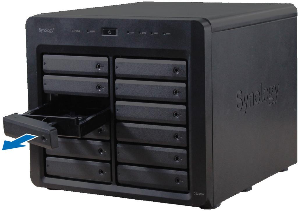 Maskinvareoppsett 2Kapittel Verktøy og deler for diskinstallasjon En skrutrekker (kun for 2,5"-disker) Minst én 3,5 eller 2,5 SATA-disk (gå til www.synology.