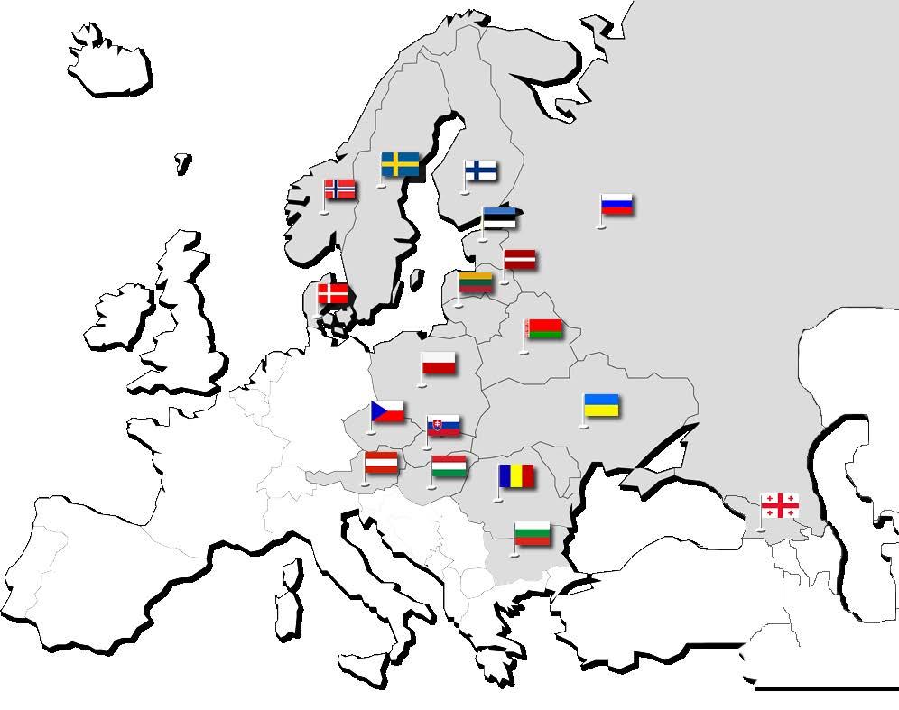 ViaCon i Europa Sverige (HK) Norge Danmark Finland Estland Latvia Litauen