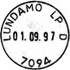 13 Type: I24N Utsendt?? LUNDAMO 3 Innsendt?? 7094 Registrert brukt fra 29.07.98 IWR til 06.01.99 TBK Stempel nr. 14 Type: I22 Utsendt?? LUNDAMO Innsendt?