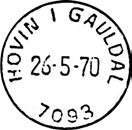 Postkontoret 7236 HOVIN I GAULDAL ble lagt ned fra??. 125292 Hovin PiB ved Hovind Handelsforen fra 03.04.