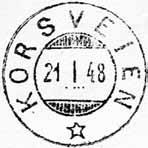 ? 7085 Registrert brukt fra 19.08.93 TBK til 12.02.00 FH Stempel nr. 7 Type: I24N Utsendt?? KORSVEGEN LP C Innsendt?? 7085 Registrert brukt fra 05.12.98 BW til 12.03.01 KjA? Stempel nr. 2 Type: HJ-?