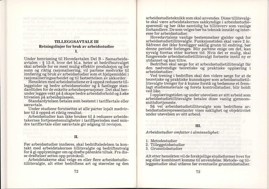 TILLEGGSAVTALE III Retningslinjer for bruk av