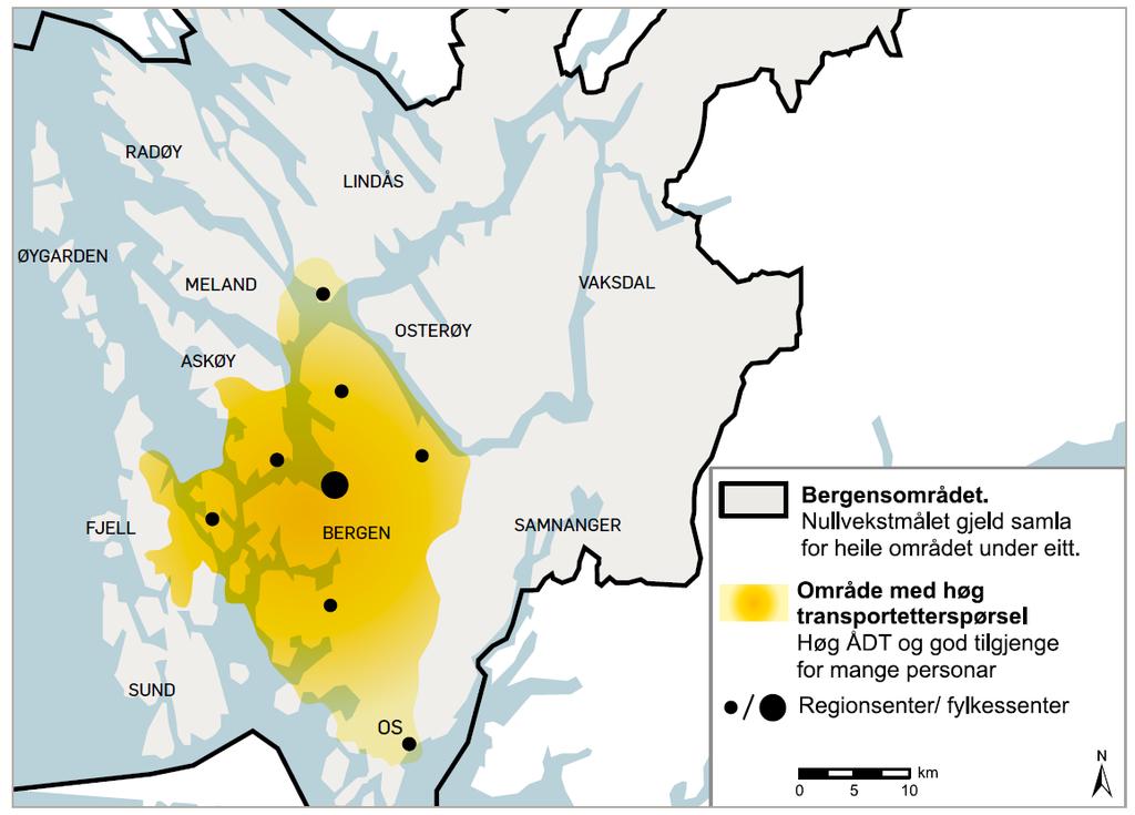 Tiltaksområde for nullvekst Målrette tiltak