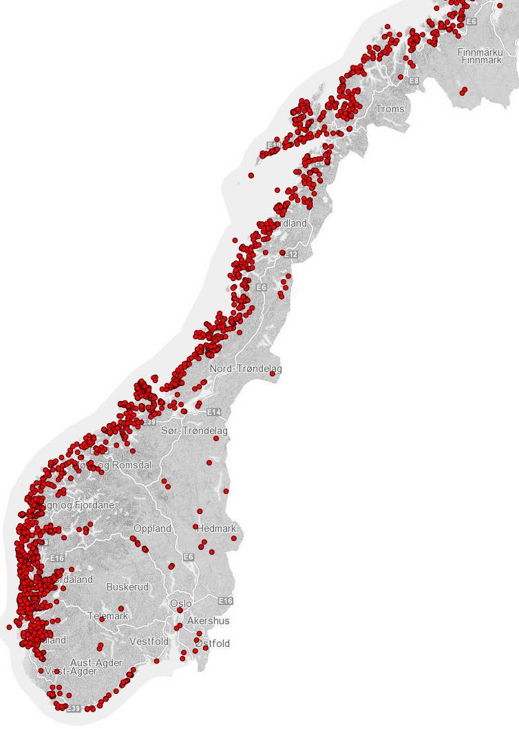 Oppdretts Norge Altaelva Nord Trøndelag med Namsfjorden & Namsen