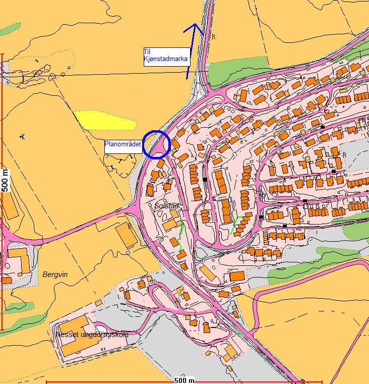 Innherred samkommune - Plan-, byggesak-, oppmåling- og miljøenheten Side 3 av 7 Formålet med planen er å legge til rette for rundkjøring i kryss Gjemblevegen Sivs veg.