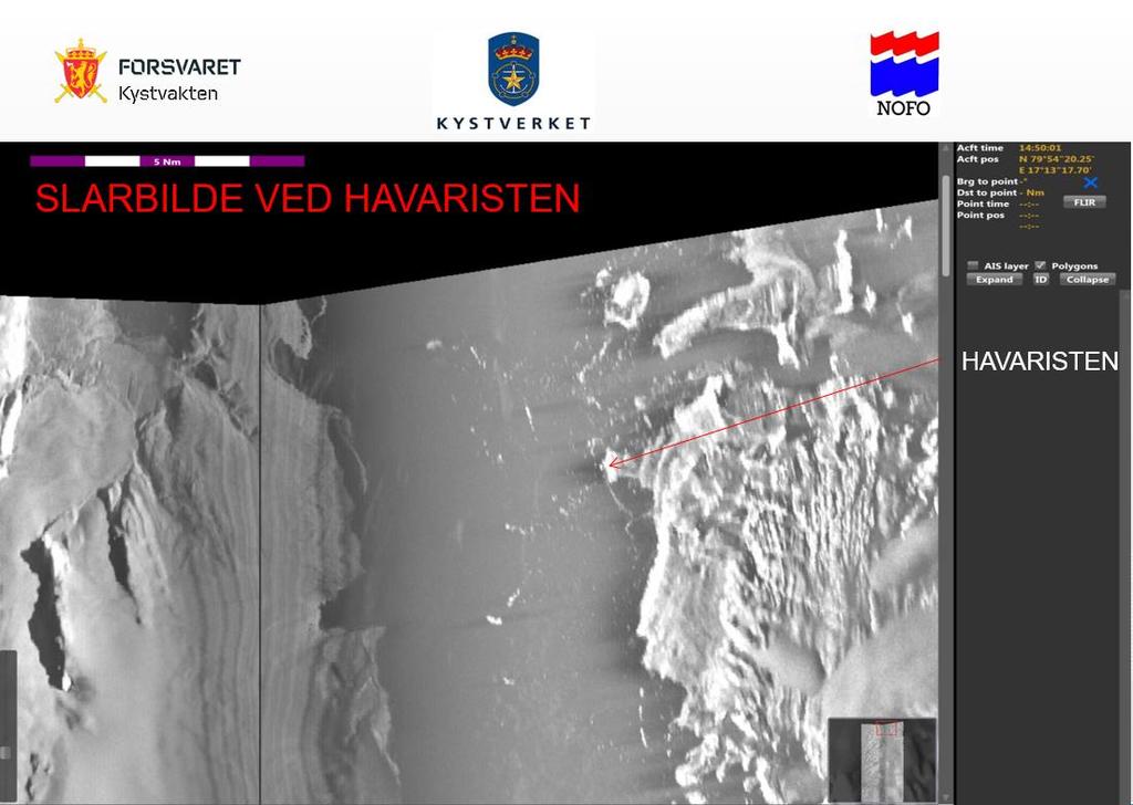 SLAR-bilder ved havaristen (på