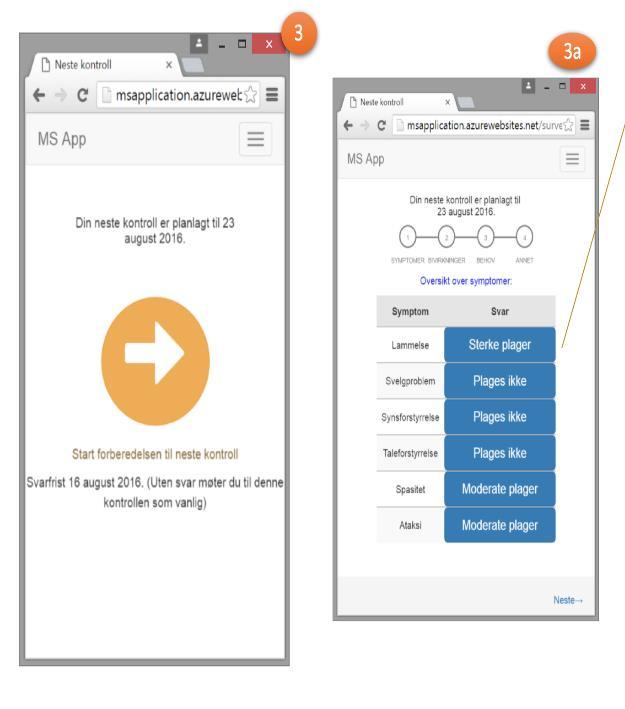 MS-app for polikliniske kontroller MS-applikasjon Applikasjon for forberedelse til polikliniske kontroller -