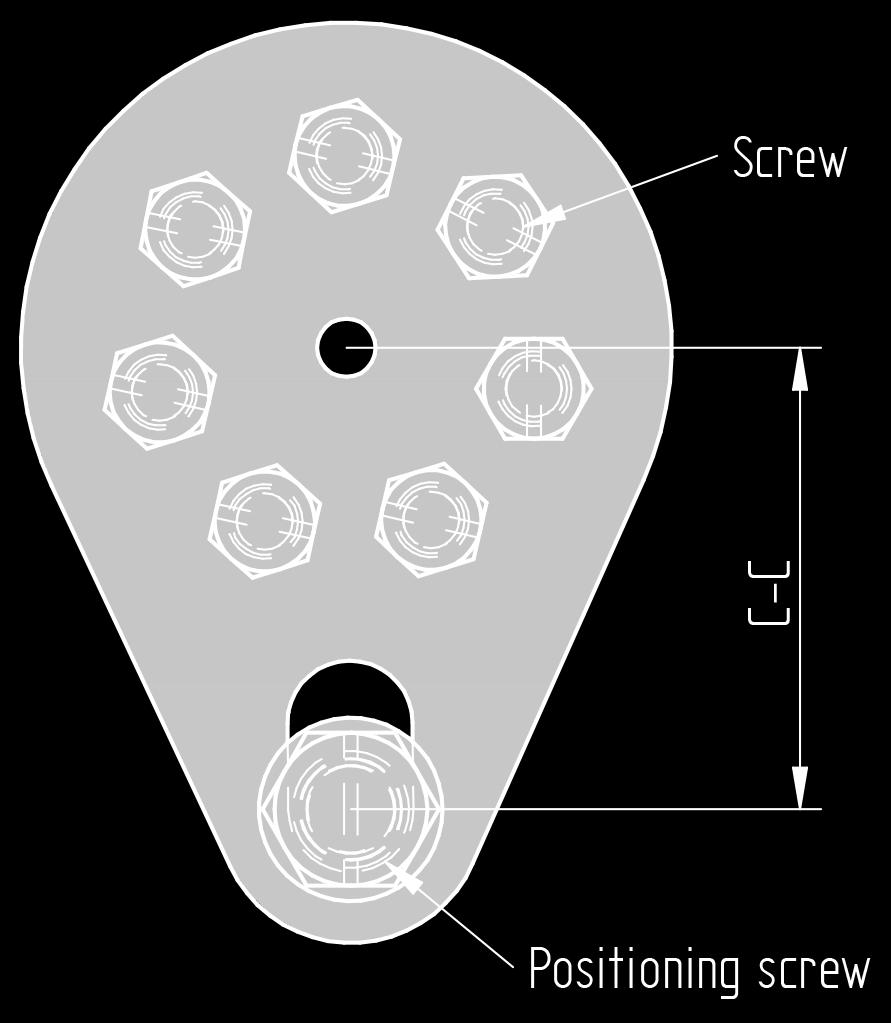 Wrench size Nøkkelvidde [mm] M8 M12 Set screw Set-skrue Torque Moment [Nm] 15 40 Positioning details Posisjonerings-detaljer Wrench size Nøkkelvidde C-C [mm] [mm]