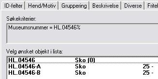 sammen, for eksempel har vi med alle typer par med her. Andre eksempler: Briller i etui, lekedyr, servise, drakt, dress. Som hovedregel har de hvert sitt nummer, A-B-C osv. under et hovednummer.