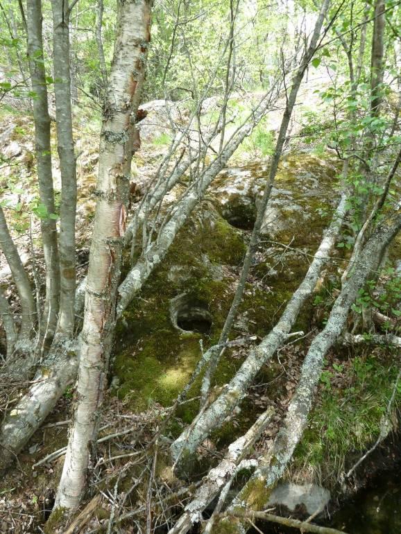 Kulturminner i influensområdet: klebersteinsbrudd på sørsiden av Digraneselven,